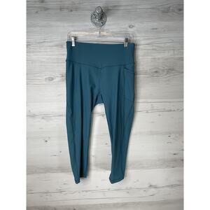 By Gottex Leggings Womens Large Teal High Rise Side Pocket Yoga Athletic Pants